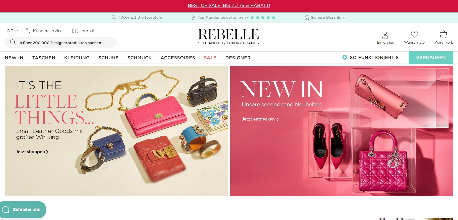 Screenshot Rebelle Secondhand Shop