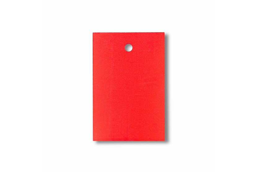 30x45 mm Kartonetiketten auf Rolle, rot