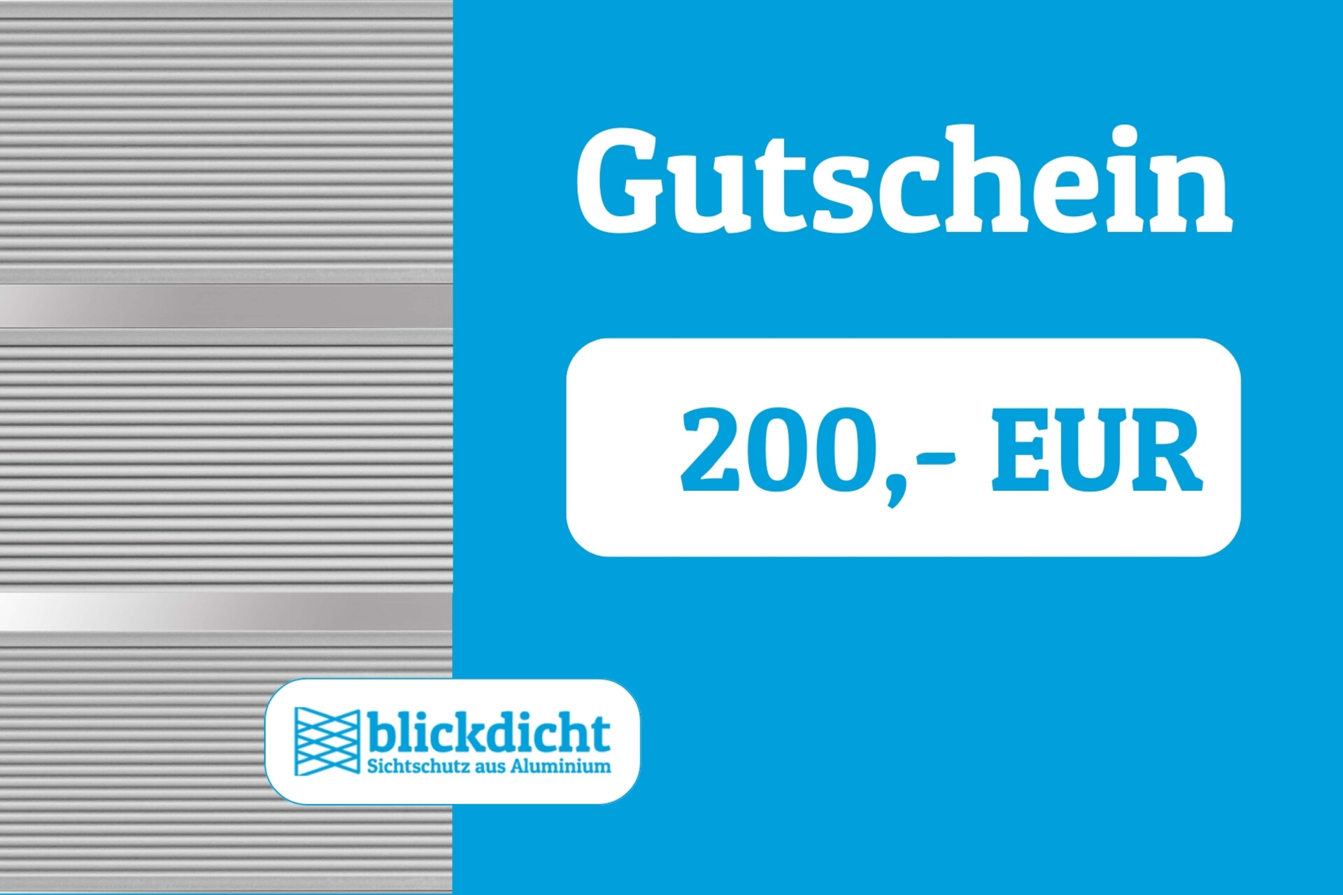 Blickdicht Wertgutschein zum Ausdrucken