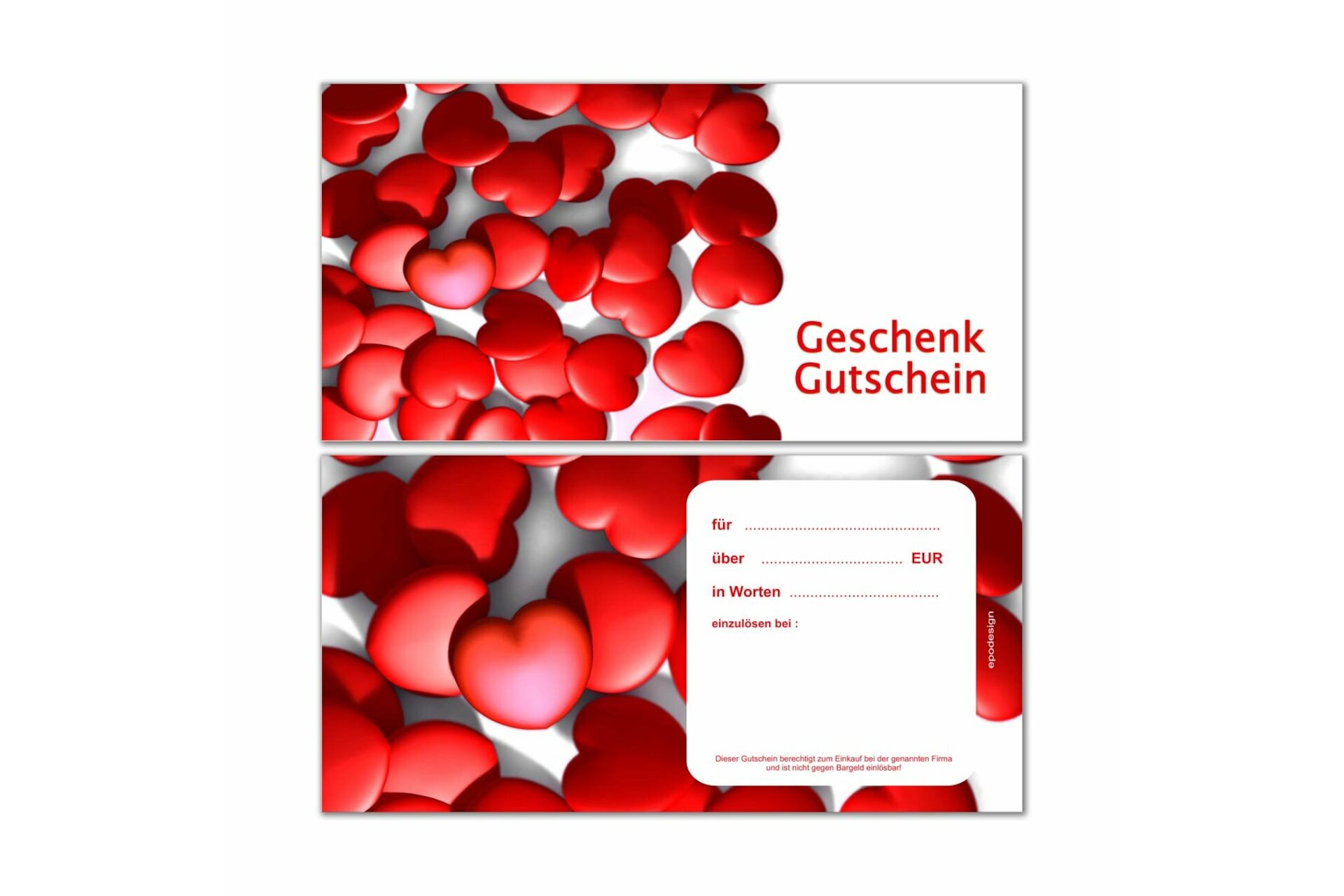 Geschenkgutscheine -Herzen-