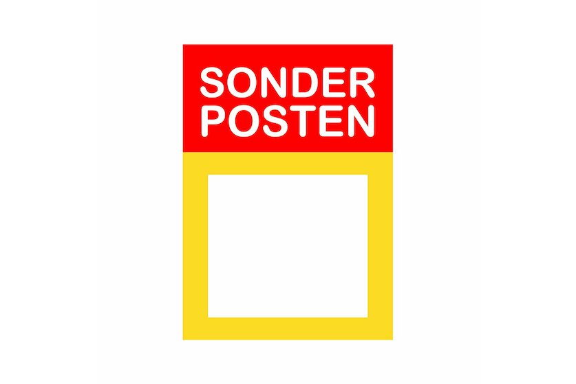 Werbeplakate DIN A4 -SONDER POSTEN- gelb/rot, mit Textfeld