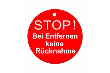 50 mm Kartonetiketten rund -STOP-