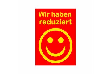 Werbeplakate DIN A4 -Wir haben reduziert- rot/gelb