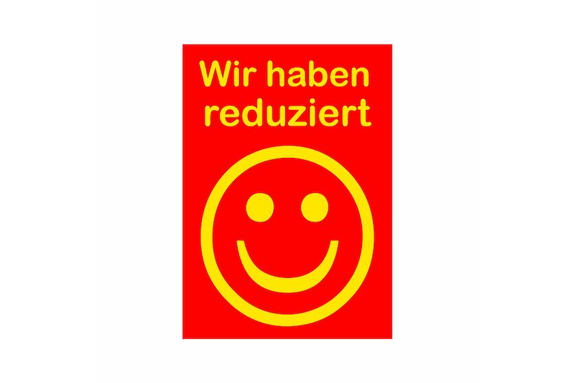 Werbeplakate DIN A4 -Wir haben reduziert- rot/gelb