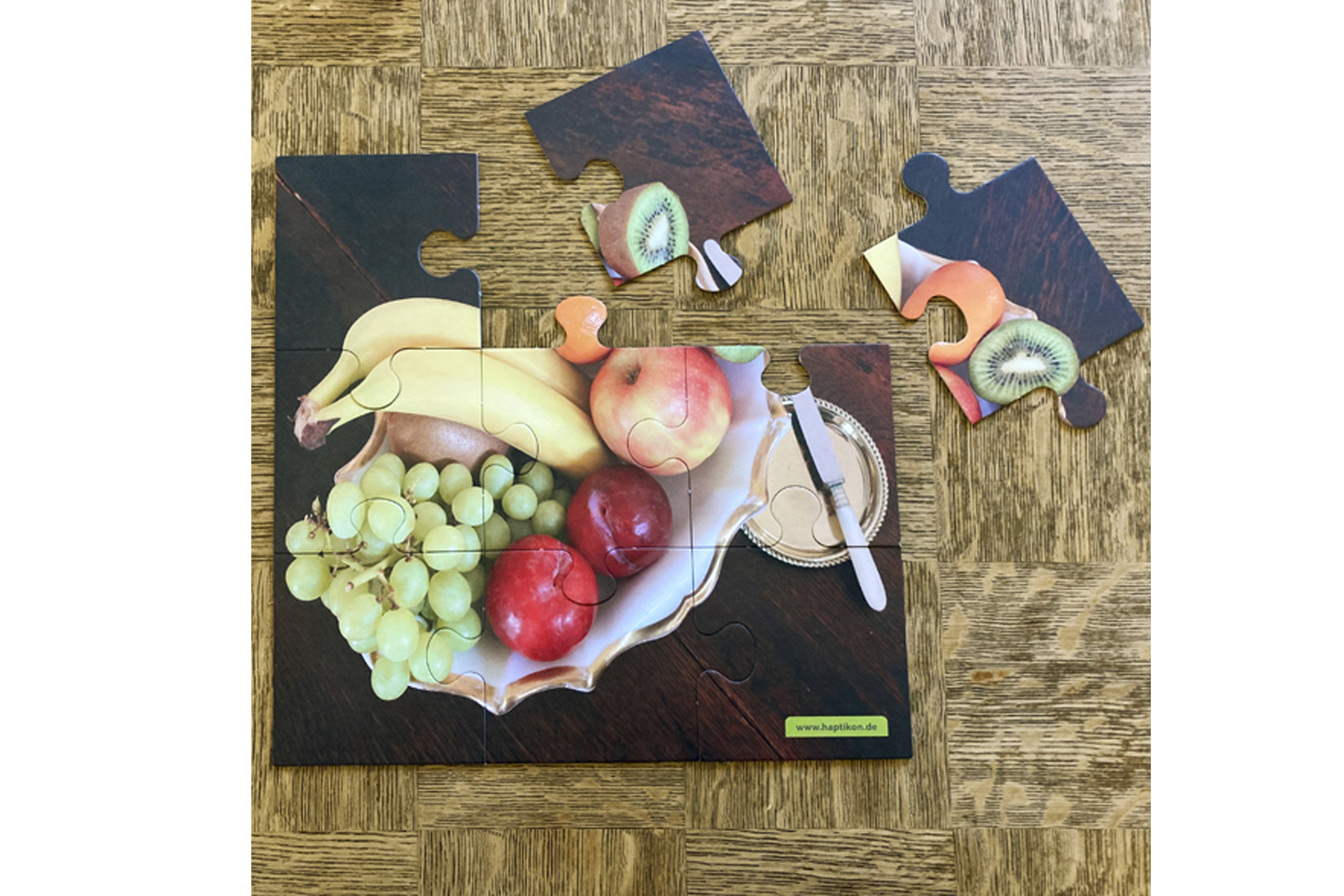 Obstgenuss 9 Teile Puzzle-Freude auf 30 cm x 30 cm mit Impulsen zum Erinnern und Erzählen.